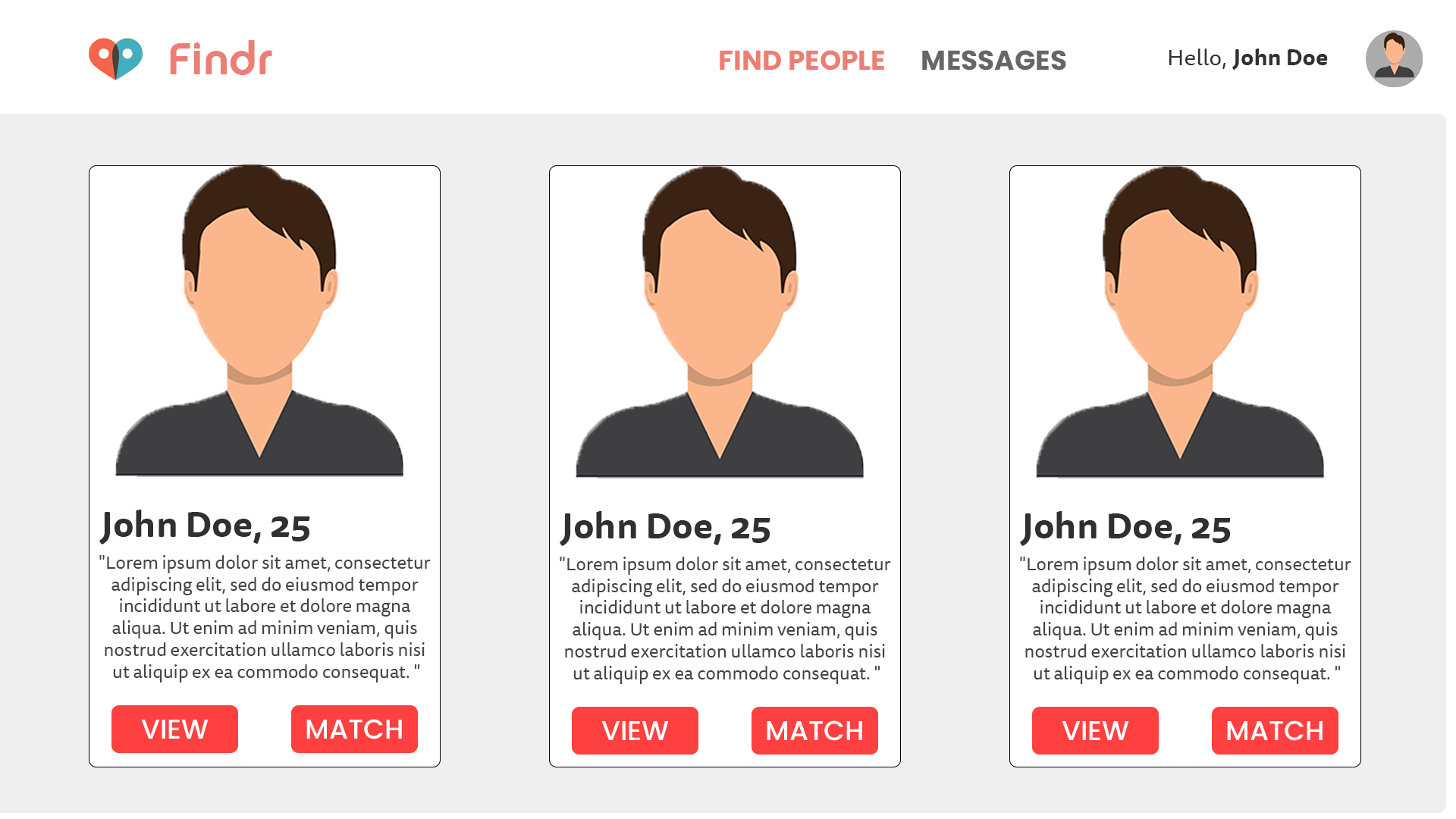 High Fidelity Dashboard Page
