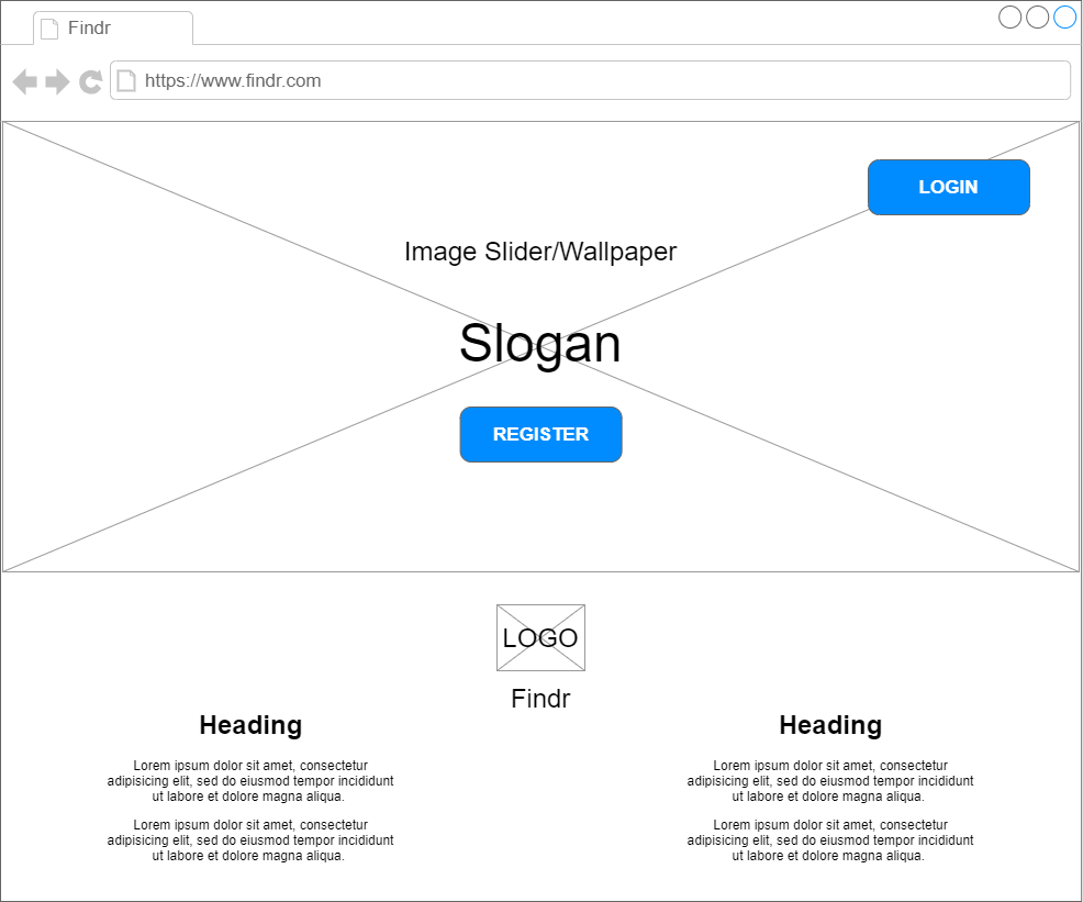 Low Fidelity Landing Page Image