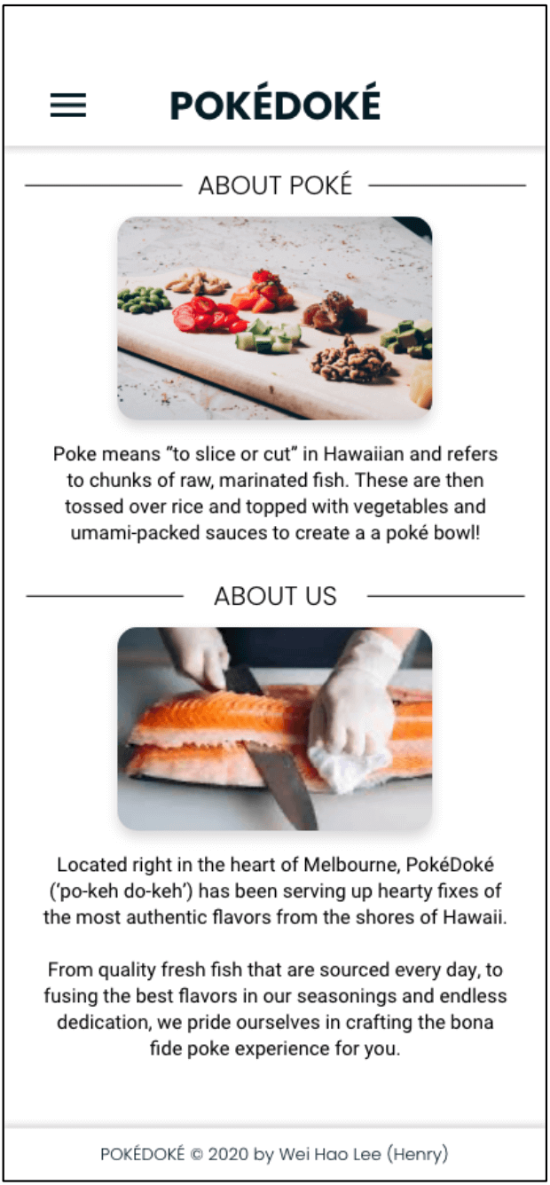 High Fidelity Mobile About Page Image
