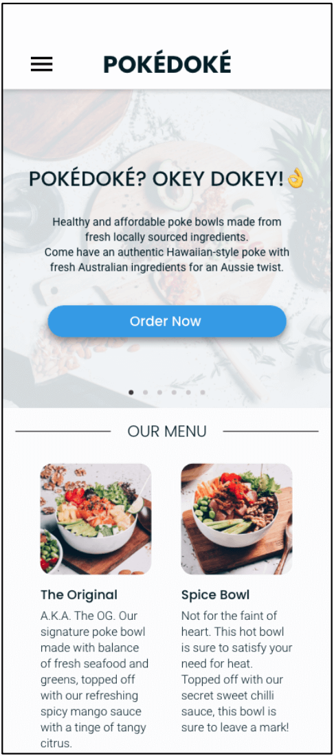 High Fidelity Mobile Main Page (Part 1) Image