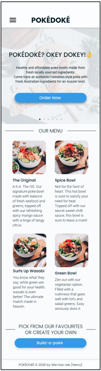 High Fidelity Mobile Main Page - Overall Image