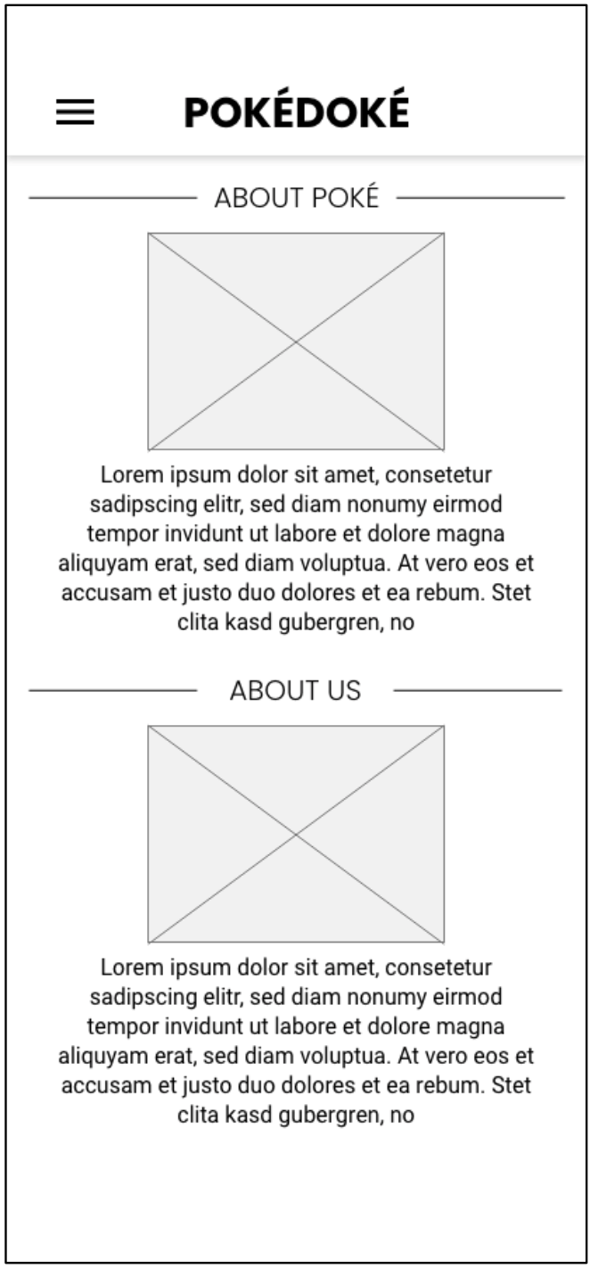 Low Fidelity Mobile About Page Image