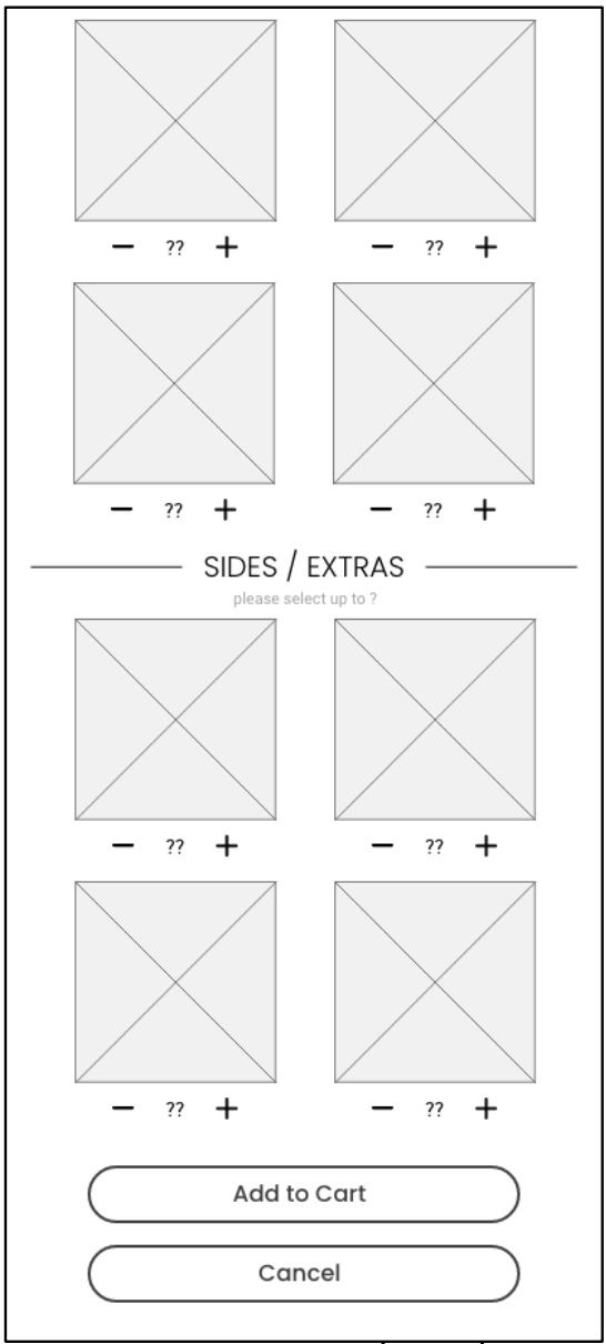 Low Fidelity Mobile Customise Page (Part 3) Image