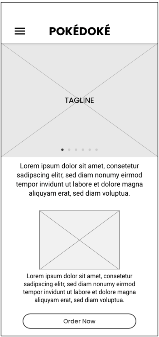 Low Fidelity Mobile Main Page (Part 1) Image