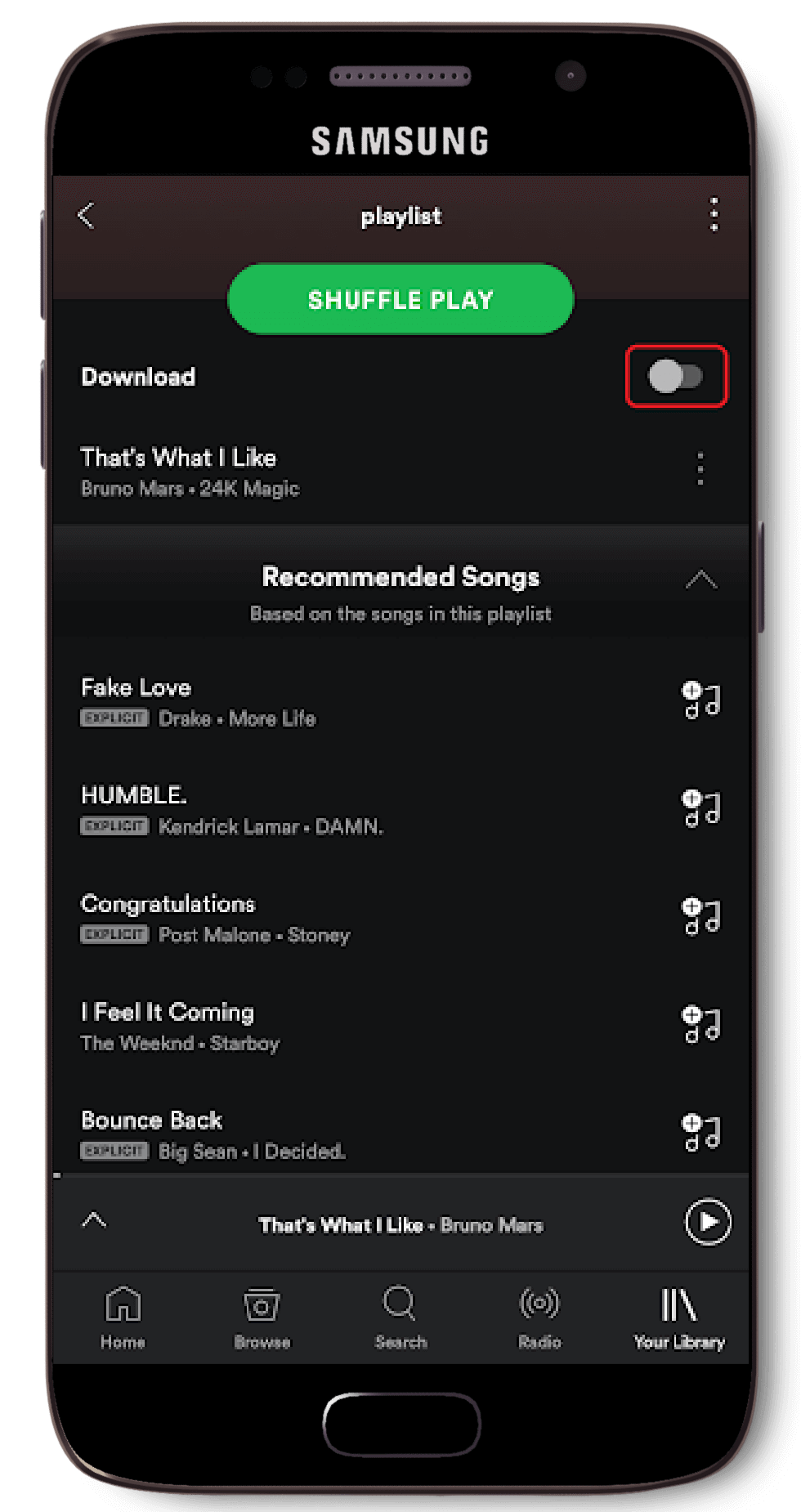 Download song/playlist - Step 1